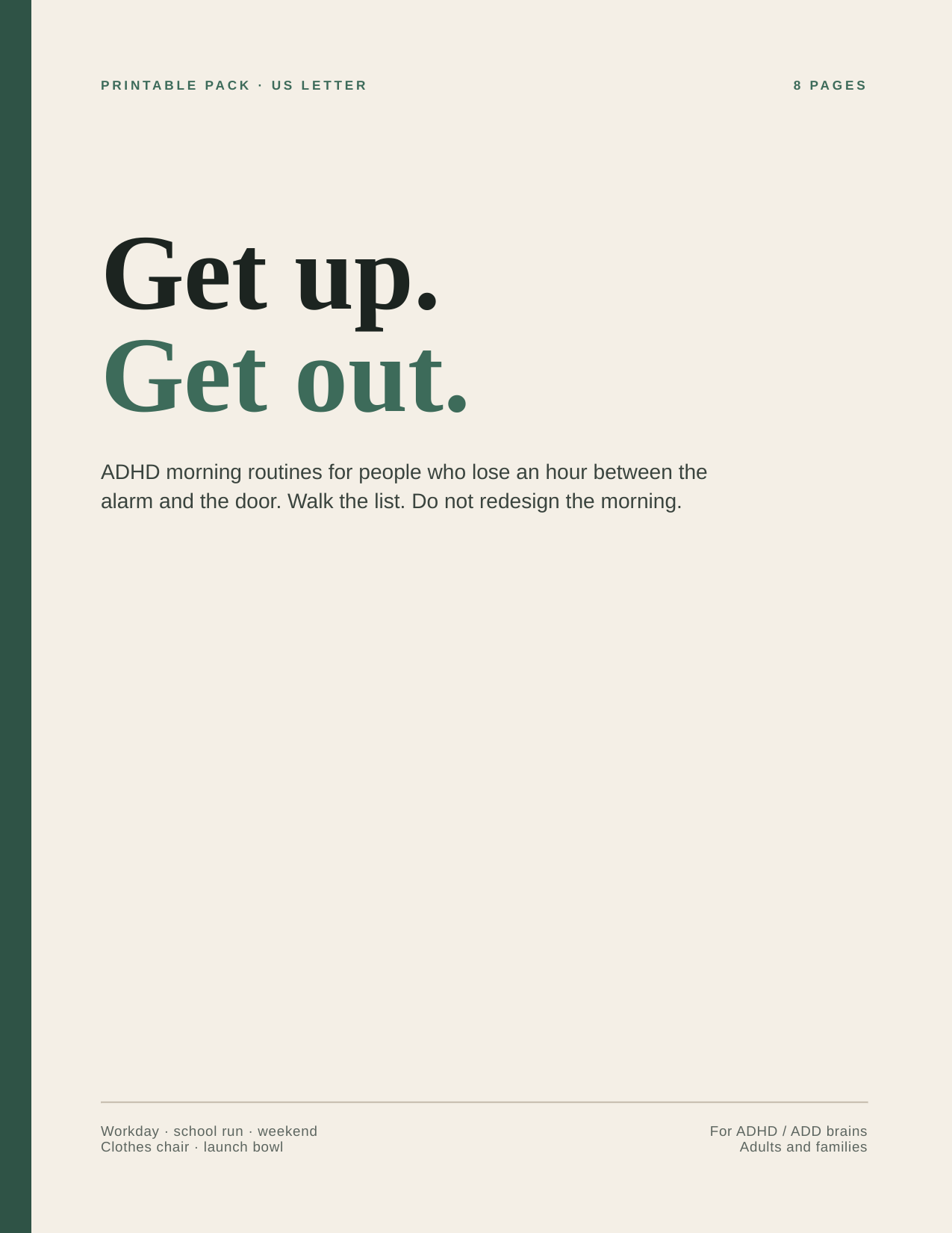 ADHD morning routine printable cover